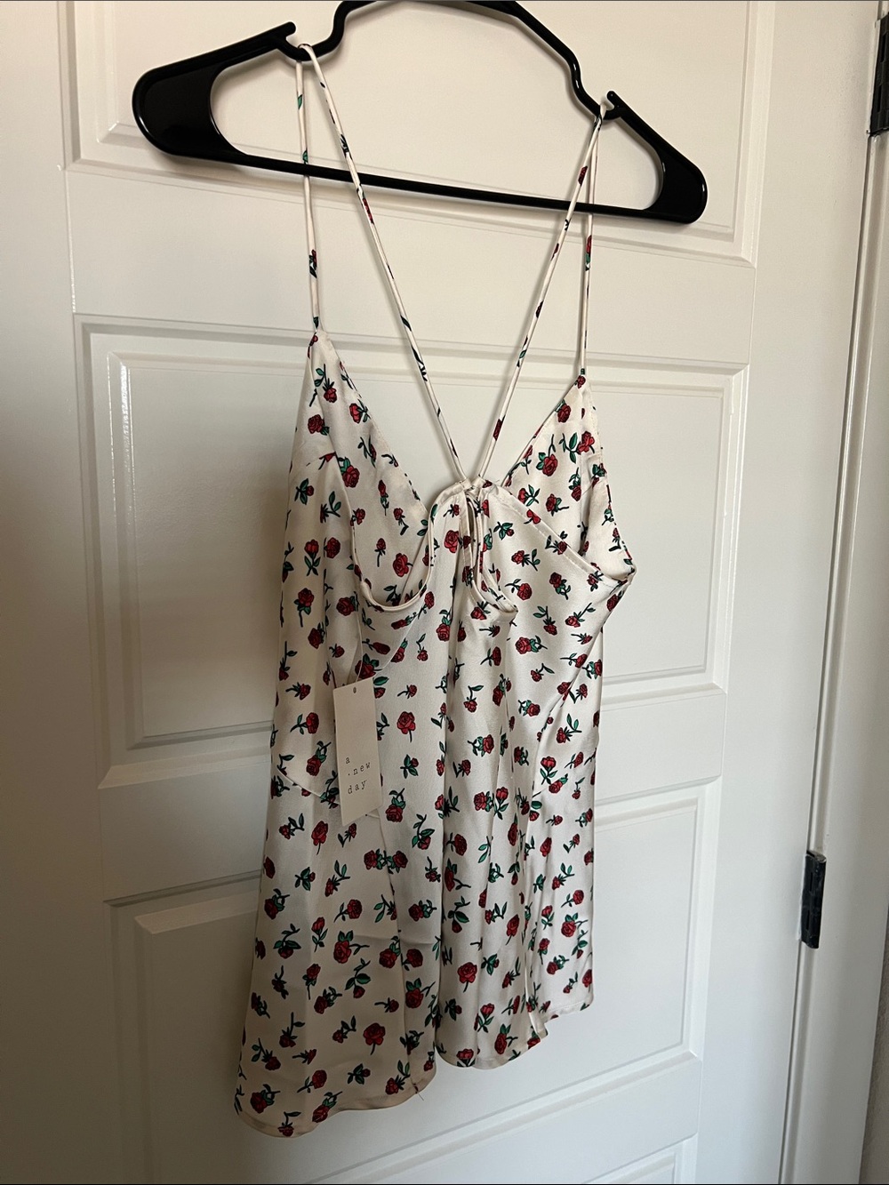 a new day White Cami Top with Red Rose Print - Picture 7 of 8